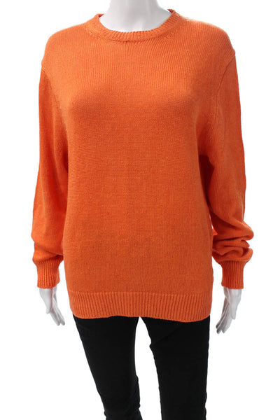 Peter Elliot Mens Pullover Sweater Orange Wool Blend Long Sleeve Size M