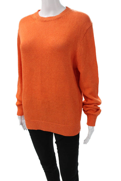 Peter Elliot Mens Pullover Sweater Orange Wool Blend Long Sleeve Size M