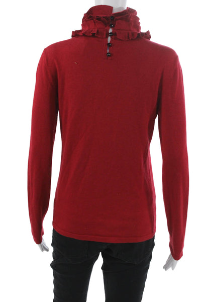 Lauren Ralph Lauren Womens Petite Silk Sweater High Neck Red Long Sleeve Size S