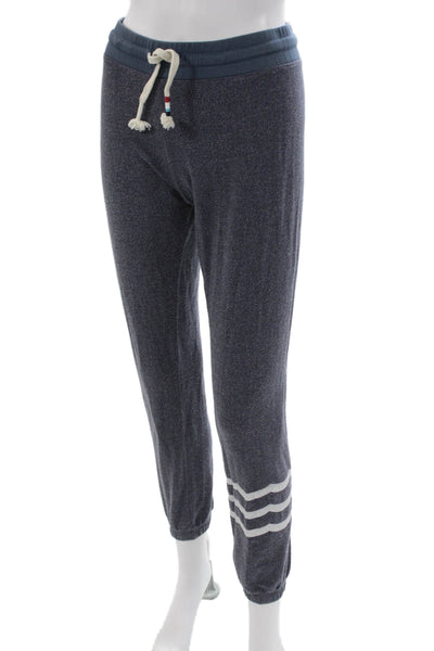 SOL ANGELES Womens Jogger Pants Blue Striped Rayon Drawstring Size S
