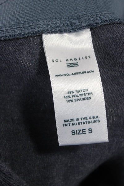 SOL ANGELES Womens Jogger Pants Blue Striped Rayon Drawstring Size S