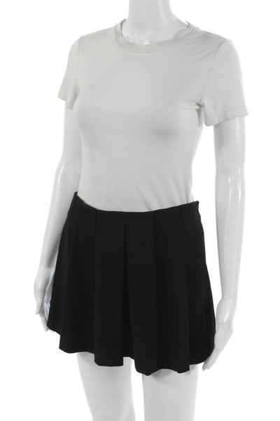 Zara Womens Pleated Black Polyester Skirt Zip Size S