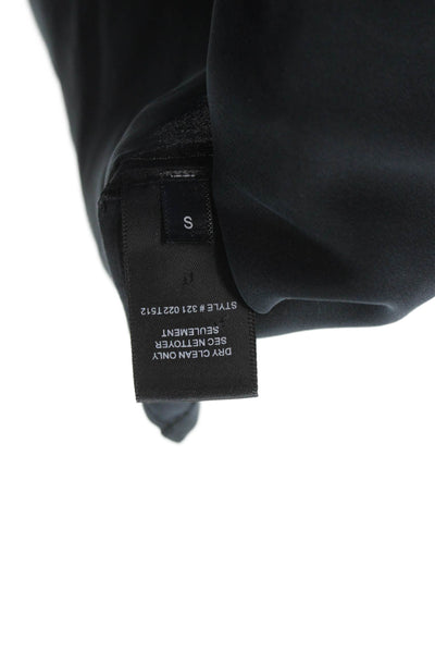 Rebecca Taylor Women Tank Black Silk V-Neck Sleeveless Size S