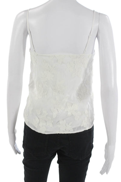 Vince Womens White Floral Cotton Square Neck Sleeveless Camisole Size XS
