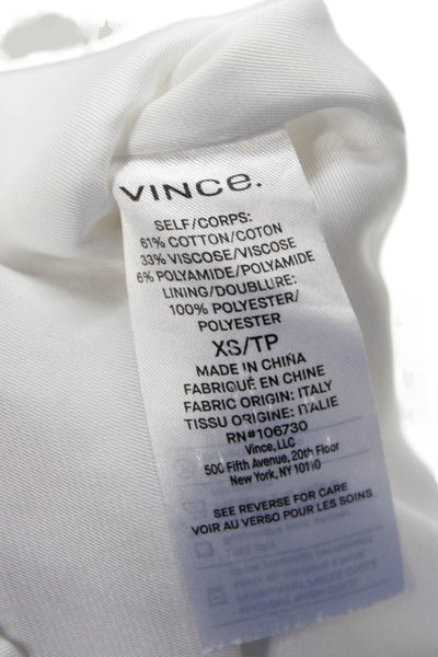Vince Womens White Floral Cotton Square Neck Sleeveless Camisole Size XS