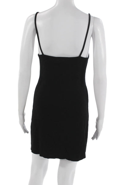 MNG Women Bodycon Dress Black Sleeveless V-Neck Pullover Size XS