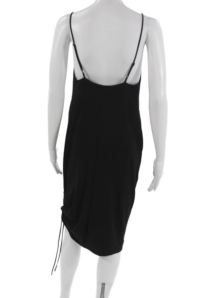Zara Womens Black Cowl Neck Slip Dress Sleeveless Polyester Size S