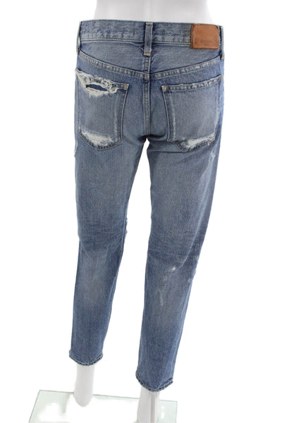 Moussy Women Boyfriend Jeans Blue Mid-Rise 27in Cotton Size 25