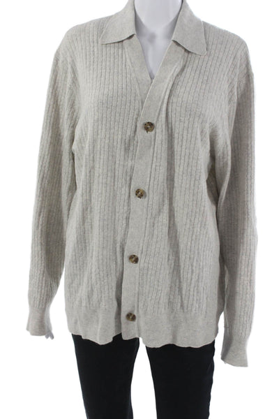 Joes Mens Cardigan Collared Long Sleeve Gray Viscose Solid Size XS