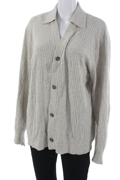 Joes Mens Cardigan Collared Long Sleeve Gray Viscose Solid Size XS