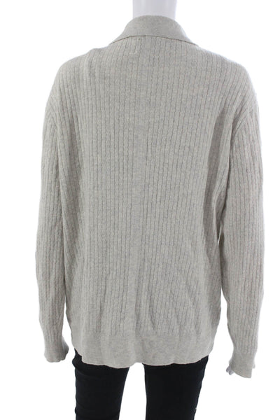 Joes Mens Cardigan Collared Long Sleeve Gray Viscose Solid Size XS