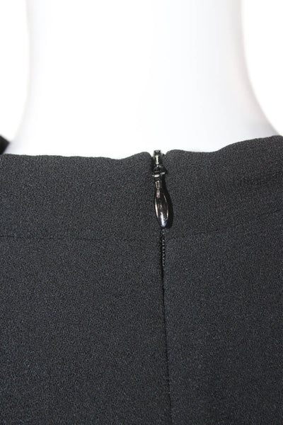 Zara Women Black High Neck Long Sleeve Basic Blouse Zip Polyester Blend Size M