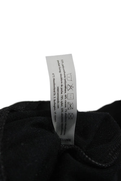 Commando Women Jogger Pants Black Polyurethane Pull On Size M