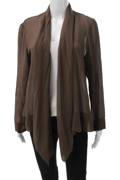 Eileen Fisher Women Cardigan V Neck Brown Long Sleeve Size S