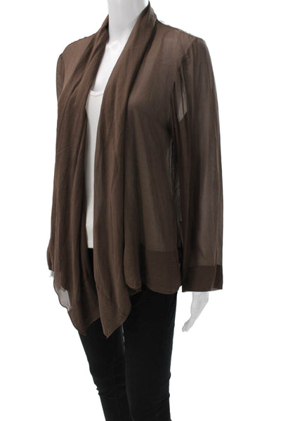 Eileen Fisher Women Cardigan V Neck Brown Long Sleeve Size S