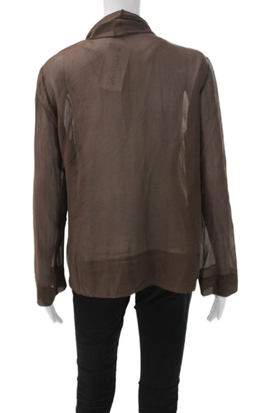 Eileen Fisher Women Cardigan V Neck Brown Long Sleeve Size S