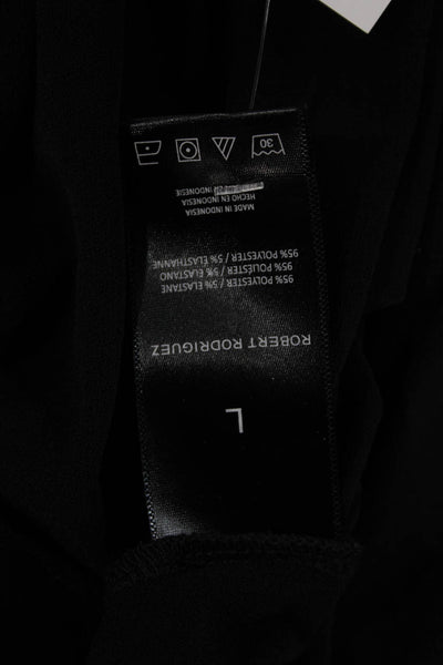 Robert Rodriguez Black Label Women Shift Dress Black Knee Length V-Neck Size L
