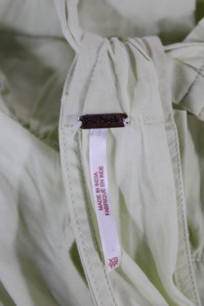 Free People Womens Green Halter Maxi Dress 100% Cotton Tie Size XS