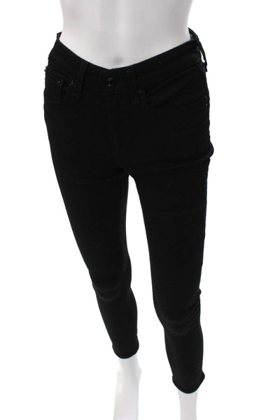 Rag & Bone Womens Skinny Black Jeans Mid Rise Cotton Size 24