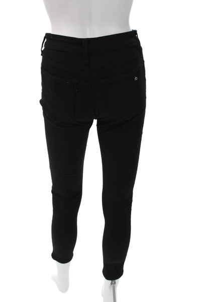 Rag & Bone Womens Skinny Black Jeans Mid Rise Cotton Size 24