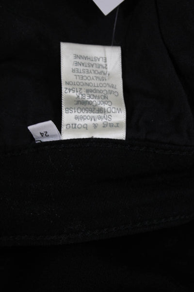 Rag & Bone Womens Skinny Black Jeans Mid Rise Cotton Size 24