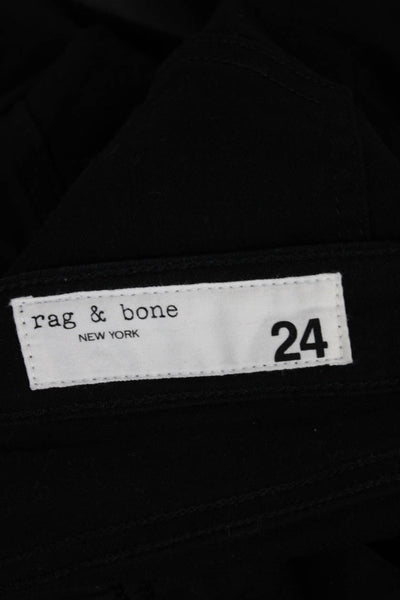 Rag & Bone Womens Skinny Black Jeans Mid Rise Cotton Size 24