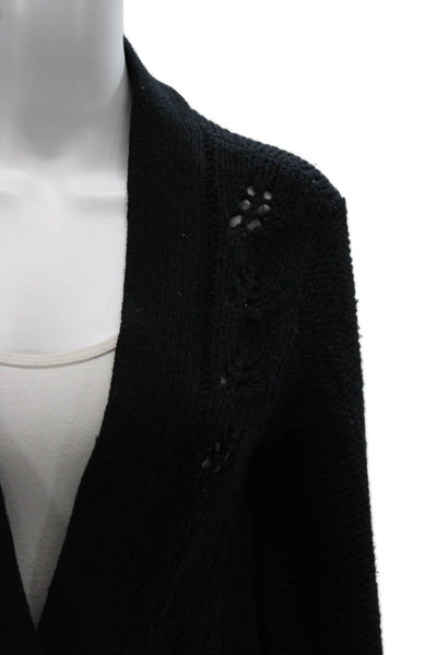 Cynthia Cynthia Steffe Womens Cardigan Black Lambswool VNeck Long Sleeve Size S