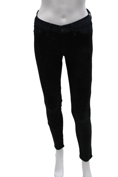 Rag & Bone Womens Skinny Jeans Blue Low Rise Cotton Blend Button Fly Size 26