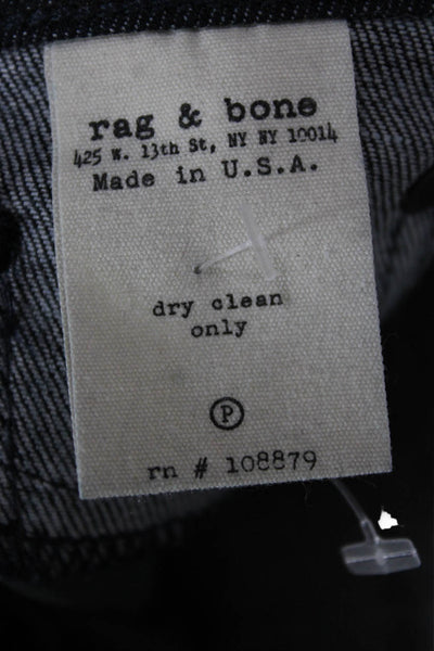 Rag & Bone Womens Skinny Jeans Blue Low Rise Cotton Blend Button Fly Size 26