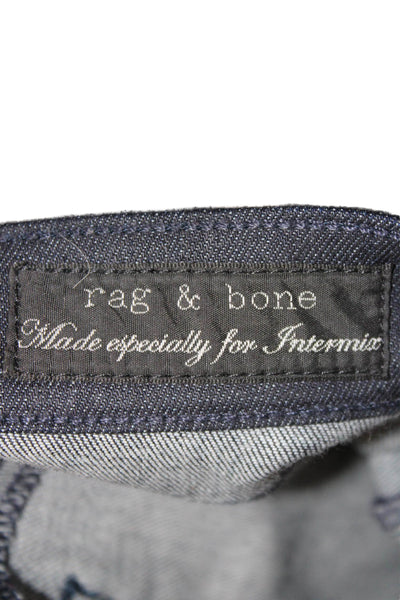 Rag & Bone Womens Skinny Jeans Blue Low Rise Cotton Blend Button Fly Size 26