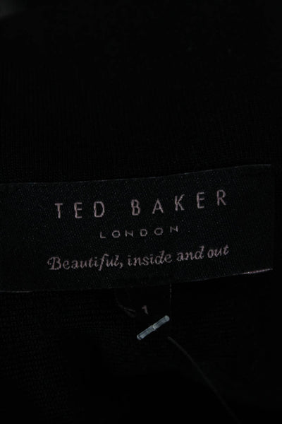 Ted Baker London Women A-Line Mini Skirt Black Viscose Blend Size 1