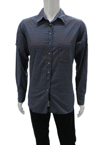 Rag & Bone Mens Plaid Button Down Shirt Blue Red Cotton Size 8