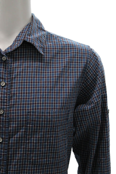 Rag & Bone Mens Plaid Button Down Shirt Blue Red Cotton Size 8