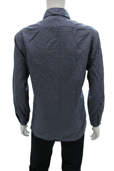 Rag & Bone Mens Plaid Button Down Shirt Blue Red Cotton Size 8