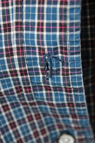Rag & Bone Mens Plaid Button Down Shirt Blue Red Cotton Size 8
