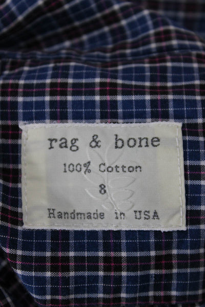 Rag & Bone Mens Plaid Button Down Shirt Blue Red Cotton Size 8