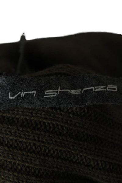 Vin Shenzo Mens Green 100% Wool Collared Henley Sweater Long Sleeve Size M