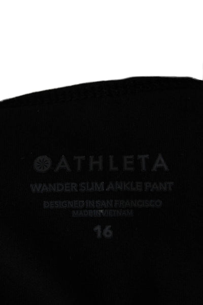 Athleta Women Black Nylon Ankle Pants Zip Size 16