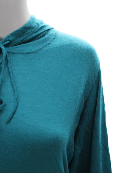 Kokun Women Tunic Sweater V-Neck Cashmere Blue Long Sleeve Size S
