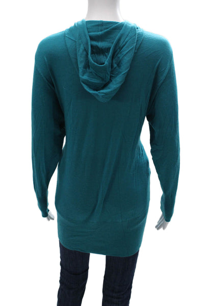 Kokun Women Tunic Sweater V-Neck Cashmere Blue Long Sleeve Size S