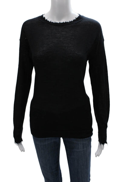 Helmut Lang Women Black Crew Neck Pullover Sweater Long Sleeve Size S