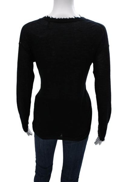 Helmut Lang Women Black Crew Neck Pullover Sweater Long Sleeve Size S
