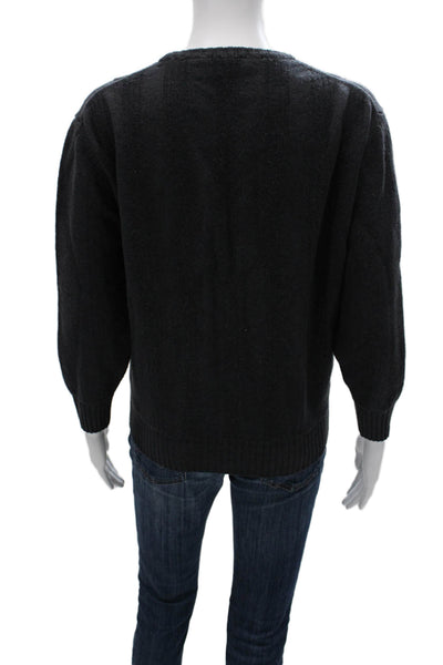 Ferrante Unisex Adults Wool Pullover Sweater Gray Crew Neck Long Sleeve Size M