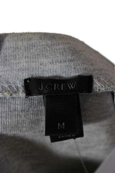 J Crew Women Pullover Sweatshirt Gray Cotton Blend Crew Neck Long Sleeve Size M
