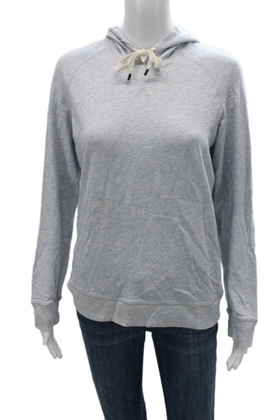 Vince Women Pullover Hoodie Blue Cotton Long Sleeve Solid Fall Size M