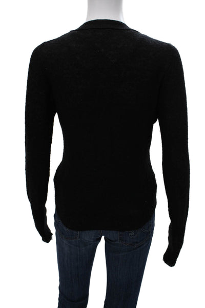 J Crew Women Cardigan Black V Neck Acrylic Long Sleeve Size 32