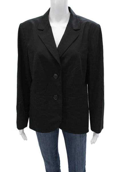 Lafayette 148 New York Womens Blazer Black Wool Button Long Sleeve Size 14