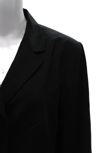 Lafayette 148 New York Womens Blazer Black Wool Button Long Sleeve Size 14