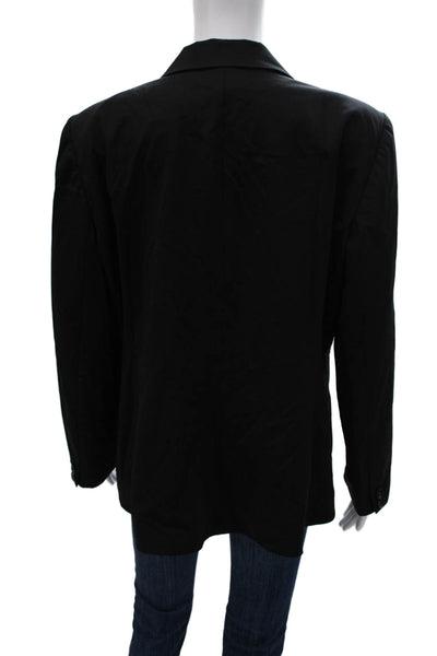 Lafayette 148 New York Womens Blazer Black Wool Button Long Sleeve Size 14