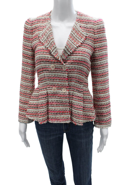 Rebecca Taylor Womens Basic Striped Multicolor Button Jacket Size 0